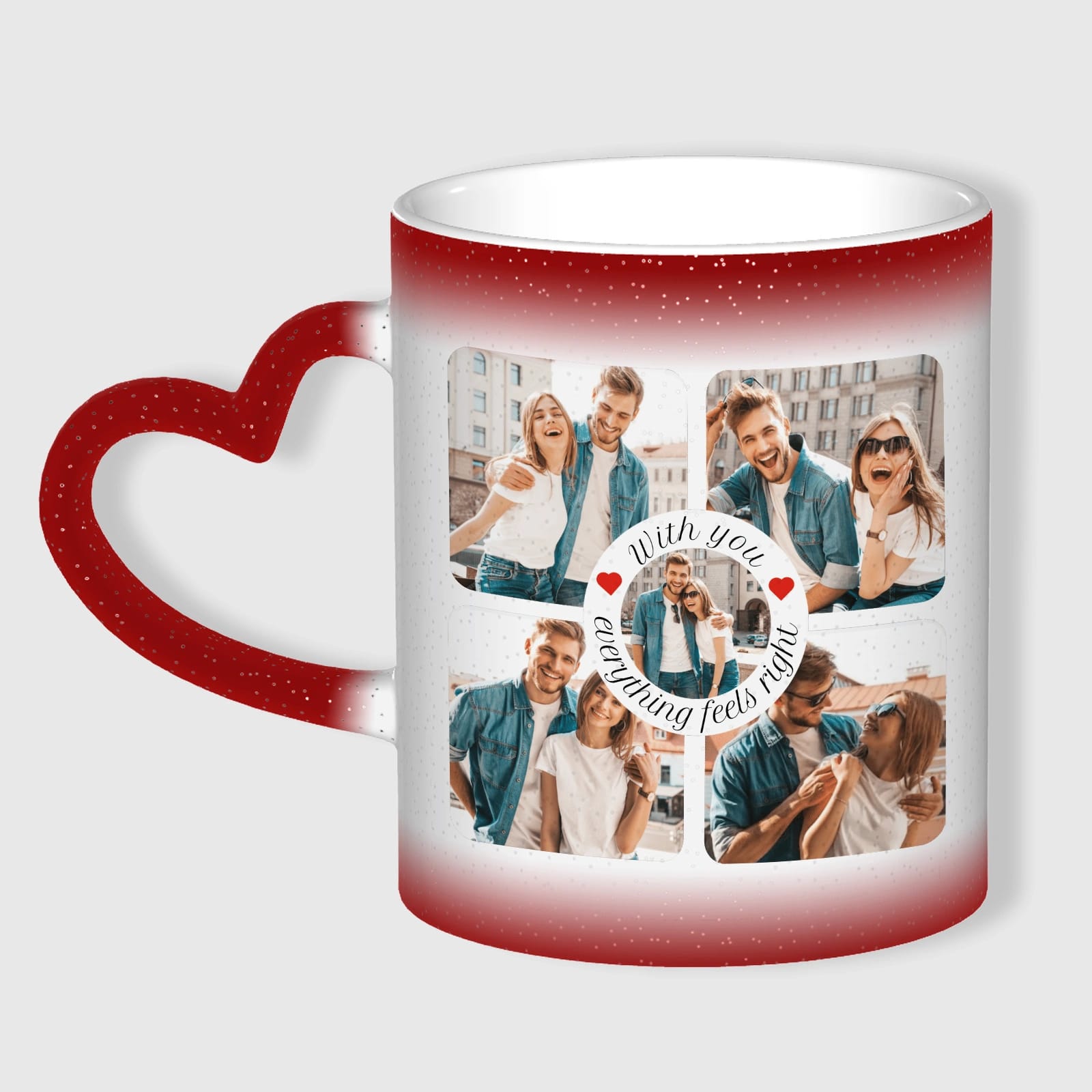 Starry Sky Color Changing Mug Red, 11 oz,Galaxy Heat Sensitive Magic Coffee Cup, Night Sky Thermochromic Mug Gift for Tea & Coffee Lovers